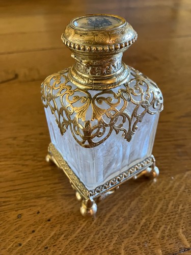 Antique cut glass scent - , bottle