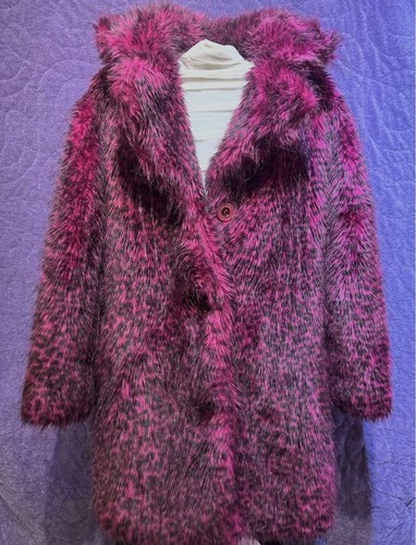 Vintage pink faux fur leopard - vintage,