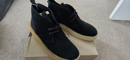 Mens clarks black suede - suede, desert
