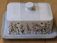 Floral Patterned Butter Dish