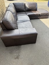 Leather Corner Suite Chocolate Brown Good Condition