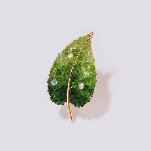 Crystal leaf green gold - crystal,
