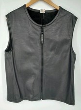 Mens Vintage Weise Made In UK Leather Gilet Black