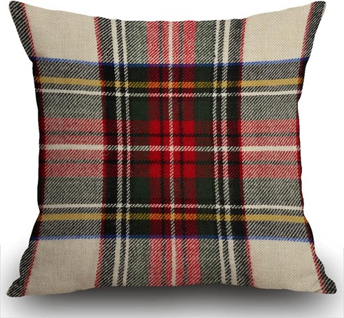 Smooffly plaid cushion cover - plaid,