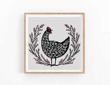 Chicken Monochrome Counted 14