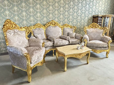 Sofa Set French Louis XV Couch Set Baroque Rococo Sofa Set Gold Finish Home Deco