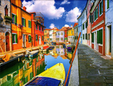 Colorful Houses in Burano, Venice, Italy - 1000pc Cra-Z-Art "Colorluxe" Jigsaw 