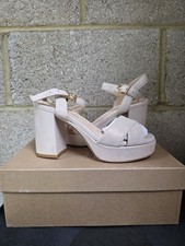 Russell & Bromley Heels Suede Platnium & Pink Platform UK 6 EU 39 Shoes Sandals 