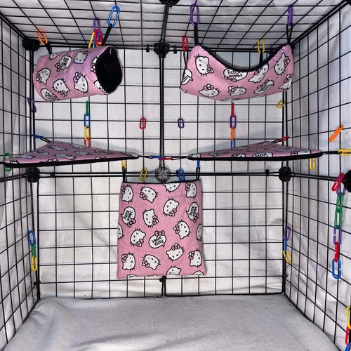 5pc sugar glider fleece cage - sugar,