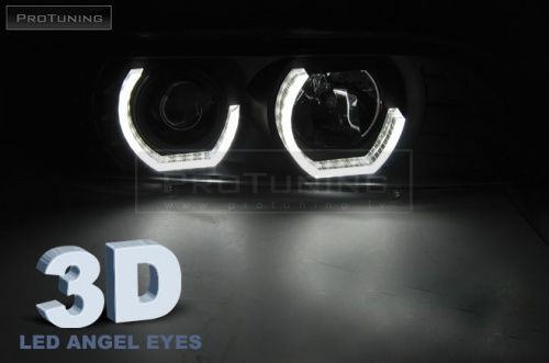 Black led angel - angel, eyes