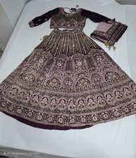 Lehenga Choli Dress Indian Party Wear, Maroon SAGE Golden