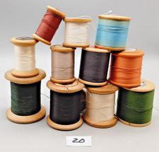 12 Vintage Wooden Cotton Reels