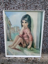 Vintage Dallas Simpson "Young Girl" Wood Framed Print
