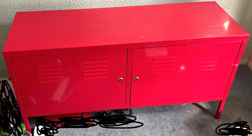 Ikea red metal cabinet - ps,