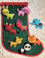 ~Laminated Vintage Sewing Pattern For Cute Animal Stocking Fillers or Tree Decs~