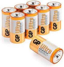 GP C Batteries 8 Pack 1.5V Batteries C Battery Size - C Cell Battery Pack of 8 A