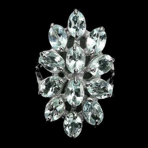 Silver ring aquamarine genuine - silver,