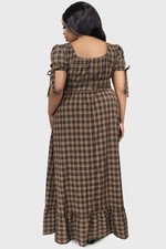 KILLSTAR Midi Brown Tartan Grim Gretchen [BROWN TARTAN]