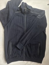 Paul and Shark Men's XL Virgin Wool Heavy Knit Full Zip Jacket pockets navy