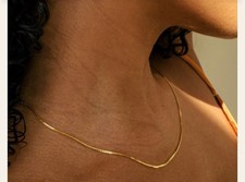 18k solid gold box chain