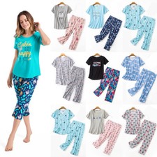 Ladies Pyjamas Set Print Pjs Tops Pants Sleepwear Loungewear Nightwear Plus Size