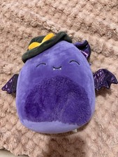 Squishmallows 8” medium Halloween Blas the Bat with Witch Hat Squishmallow