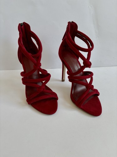Zara red strappy - heels, uk