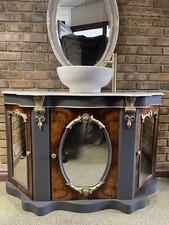 Antique French Marble Top Bathroom Vanity Unit Restored/Upcycled
