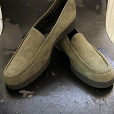 M&S Leather Suede Footglove Shoes size 6.5- Moss Green - New