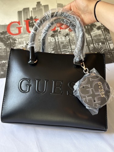 Guess black faux - faux, logo