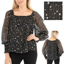NEXT Womens Top Black Silver