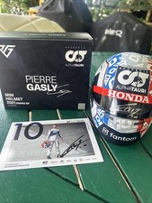 F1 Pierre Gasly AlphaTauri 2021 Signed 1:2 Mini Helmet & Signed Driver Card