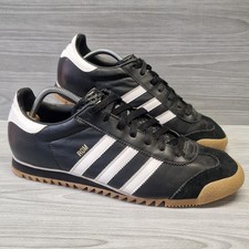 Adidas Rom Trainers Mens 9 UK OG Originals Black Leather Gum Sole (2011)