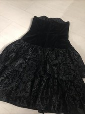 Dorothy Perkins Vintage 1980’s Velvet Boobtube RaRa Party Dress Sz 10