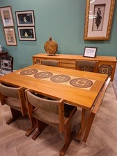 Rare Gangso Mobler Danish Mid Century Modern sideboard, table, chairs dated 1970