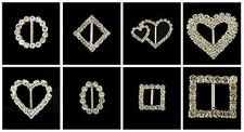 Rectangle Circle Heart Square Diamond Rhinestone Crystal Buckle Ribbon Sliders 