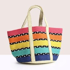 Women Jute Bag Beach Shopping
