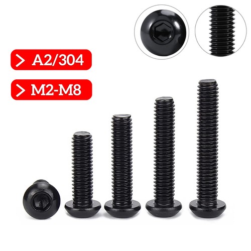 M6 m8 black button - black,
