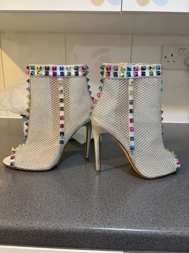 Silver glitter mesh peep toe - peep,