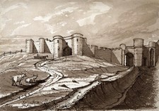 Scarborough Castle 1862 - Antique Watercolour Painting - 19th Century