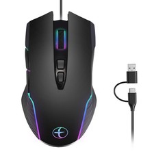 USB C USB A Corded Mouse For