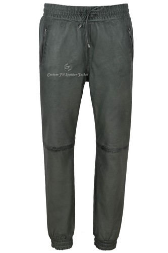 Men real leather trousers - men's,