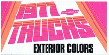 CHEVROLET 10-30 10-90 55-90 LUV EL CAMINO TRUCK/PICK-UP '77 COLOUR OPTIONS GUIDE