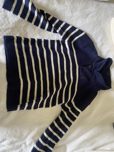 Navy and white striped knit - navy,