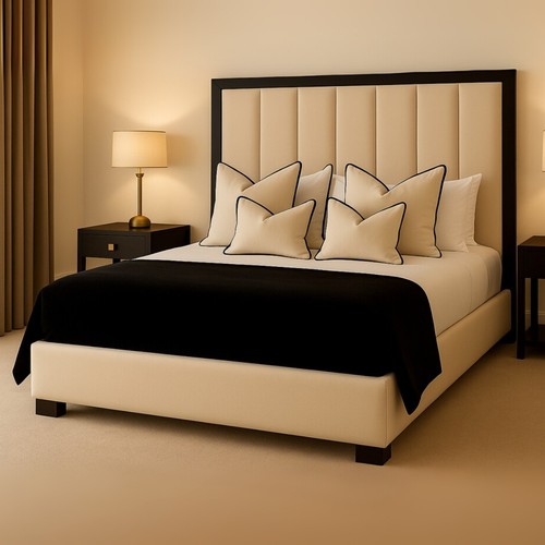 Luxury plush velvet sleigh - plush, bed