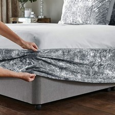 CRUSHED VELVET DIVAN BED BASE WRAP FRAME COVER SINGLE DOUBLE KING SUPERKING SIZE