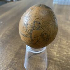 ANTIQUE CHINESE HAND CARVED GOURD SEED POD  SCENE Chinese Warriors