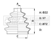 FIRST LINE Front Outer CV Boot Kit for Peugeot 206 sw HDi 1.4 (07/02-02/10)