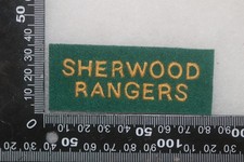 WWII TYPE BRITISH ARMY SHERWOOD RANGERS CLOTH SHOULDER TITLE COPY