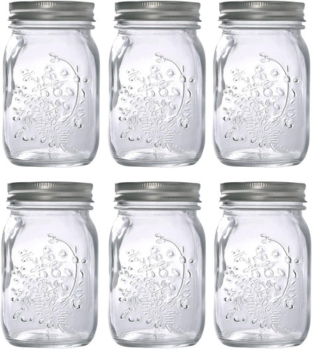 Glass mason jars - 17, with